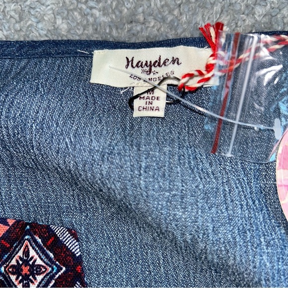 Hayden Blue and Pink Geometric Long Sleeve Dress - Picture 2 of 8